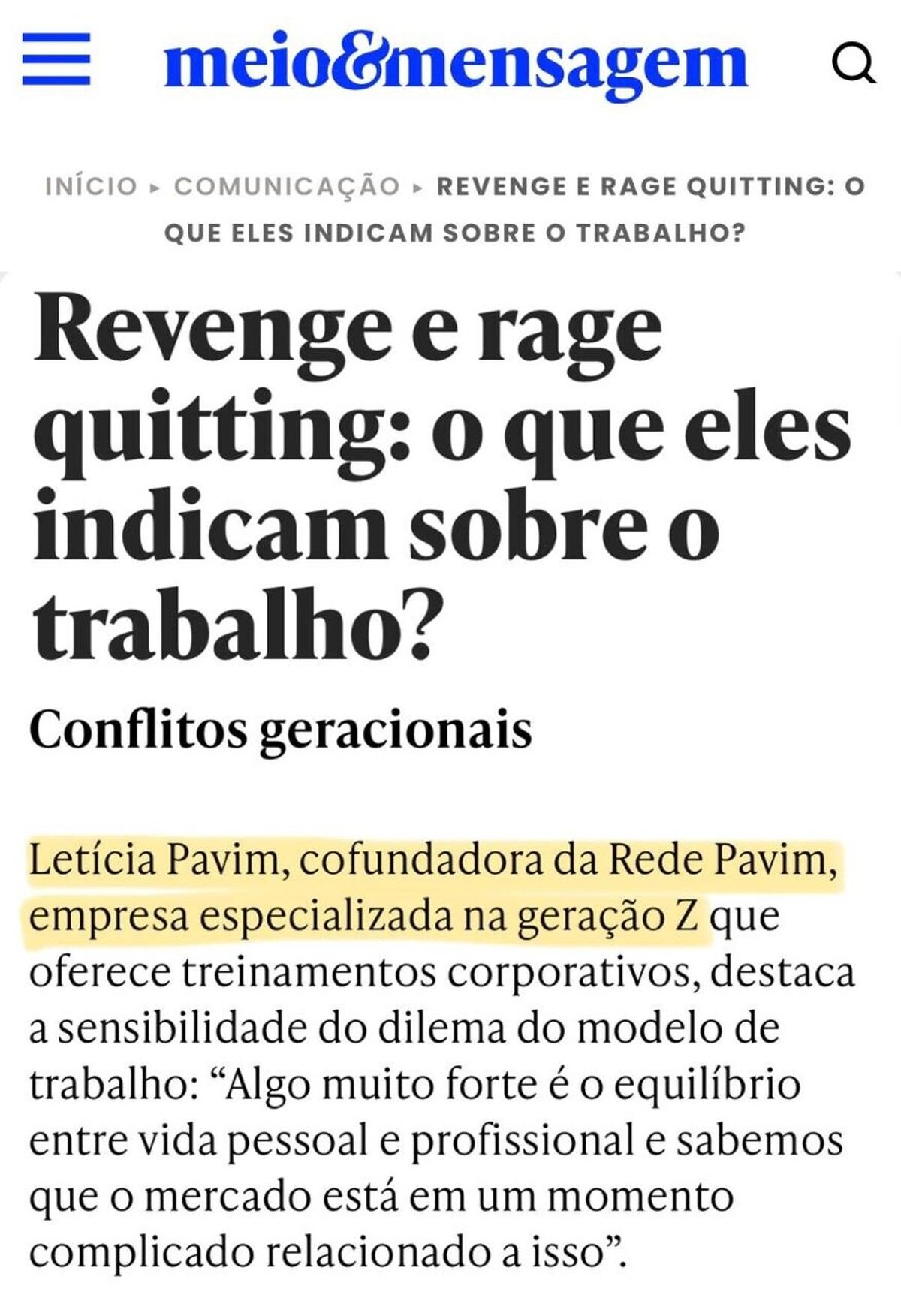 Matéria M&M: Revenge e rage quitting: o que eles indicam sobre o trabalho?